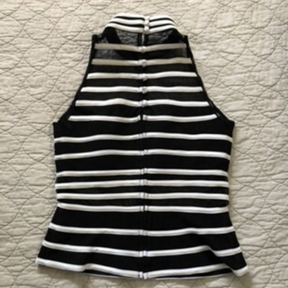 Women's JM Collection Striped High Neck Tank Top Size 8 - Picture 3 of 9